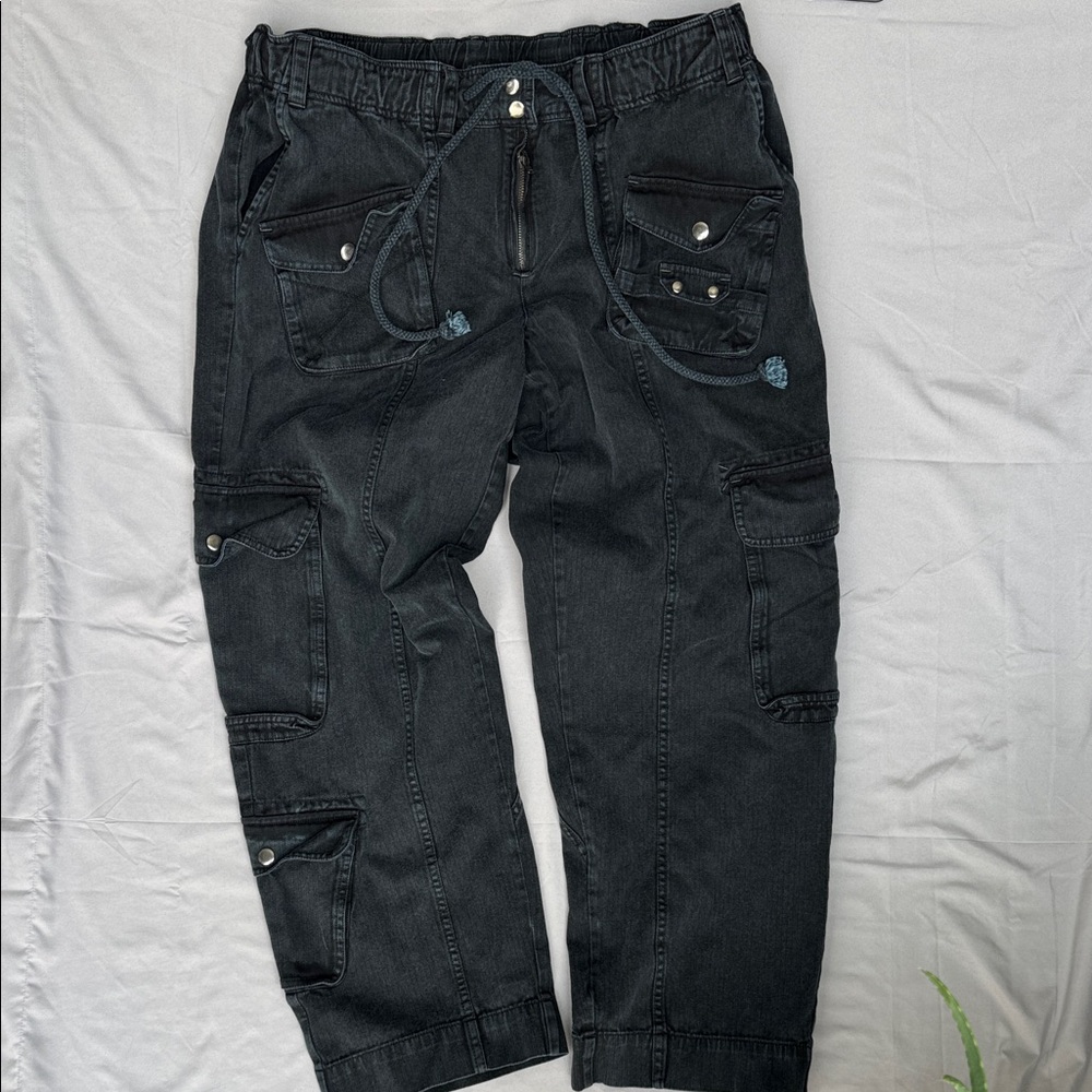 Free People Tahiti Cargo pants washed black